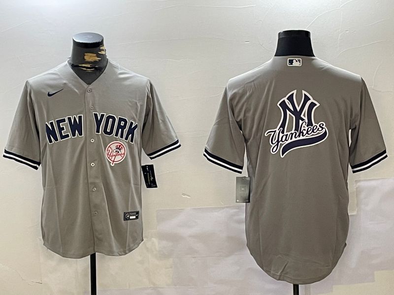 Men New York Yankees Blank Grey Game 2024 Nike MLB Jersey style 102732->new york yankees->MLB Jersey